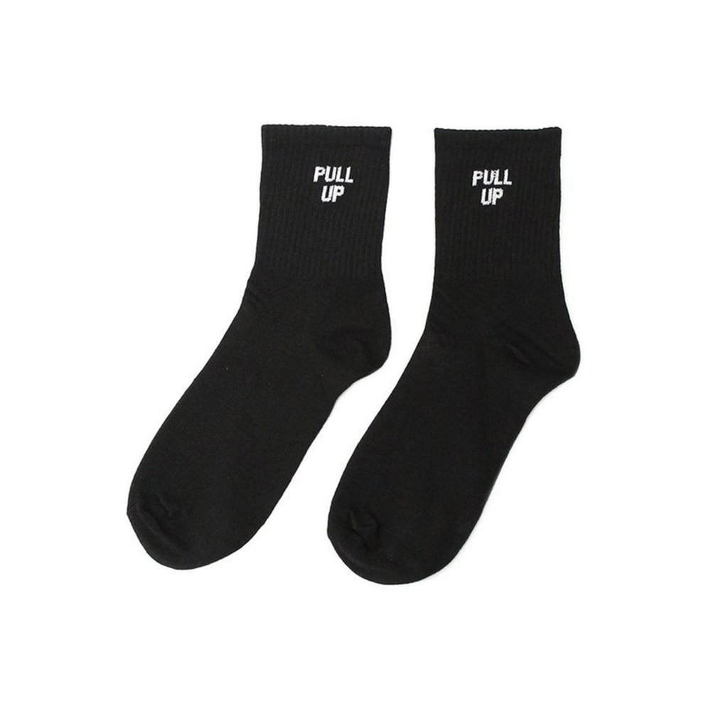 Pull Up Crew Socks - Black/White - DRIKOR